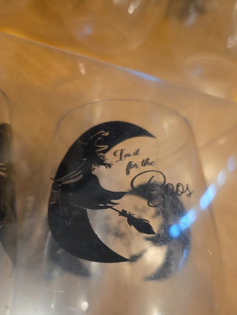 Goblin & Ghoul Clear Halloween Party Cups - Ghost & Moon Design (6 Pack) 2 Sets
